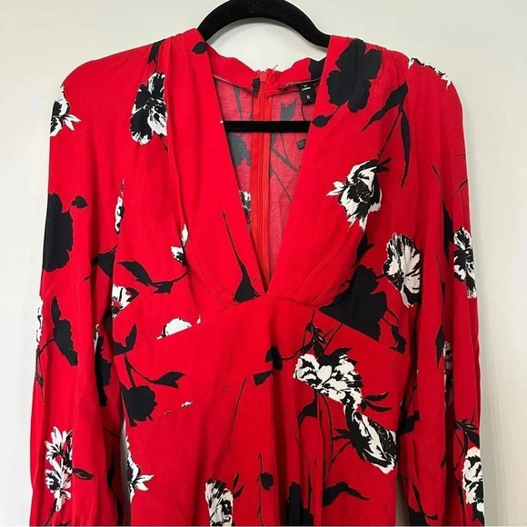 Yumi Kim Shore Thing Dress Long Sleeve V-Neck Floral Print Flowy Dress Sz S NWT - Picture 3 of 11